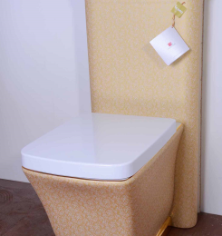 Унитаз-компакт Globo Relais (RE001.A13+PA137.A13+FI019+BA018oro+RE020OR bi/oro) белый, золото