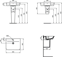 Фото Раковина Ideal Standard Connect Air Curve E035501 60 см