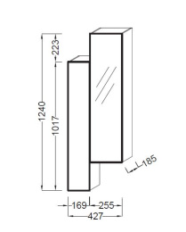Фото Пенал двойной Jacob Delafon Pacific 40 см, EB783-V12, подвесной, французский орех шпон/зеркало