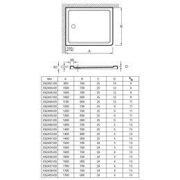 Поддон акриловый Jacob Delafon Flight Safe Couleur 160 x 90 x 4, E62482-F-M53, матовый антрацит