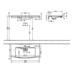 Раковина из искусственного камня B012A001 VILLEROY&BOCH NEXT2U, 1003х490 мм
