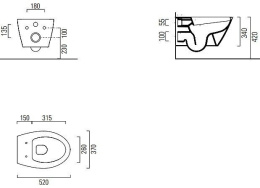 Унитаз подвесной GSI MODO 9816FR211 безободковый (белый глянцевый)