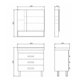 Фото Тумба-умывальник Comforty Никосия-80Н белый глянец с раковиной Fest 80