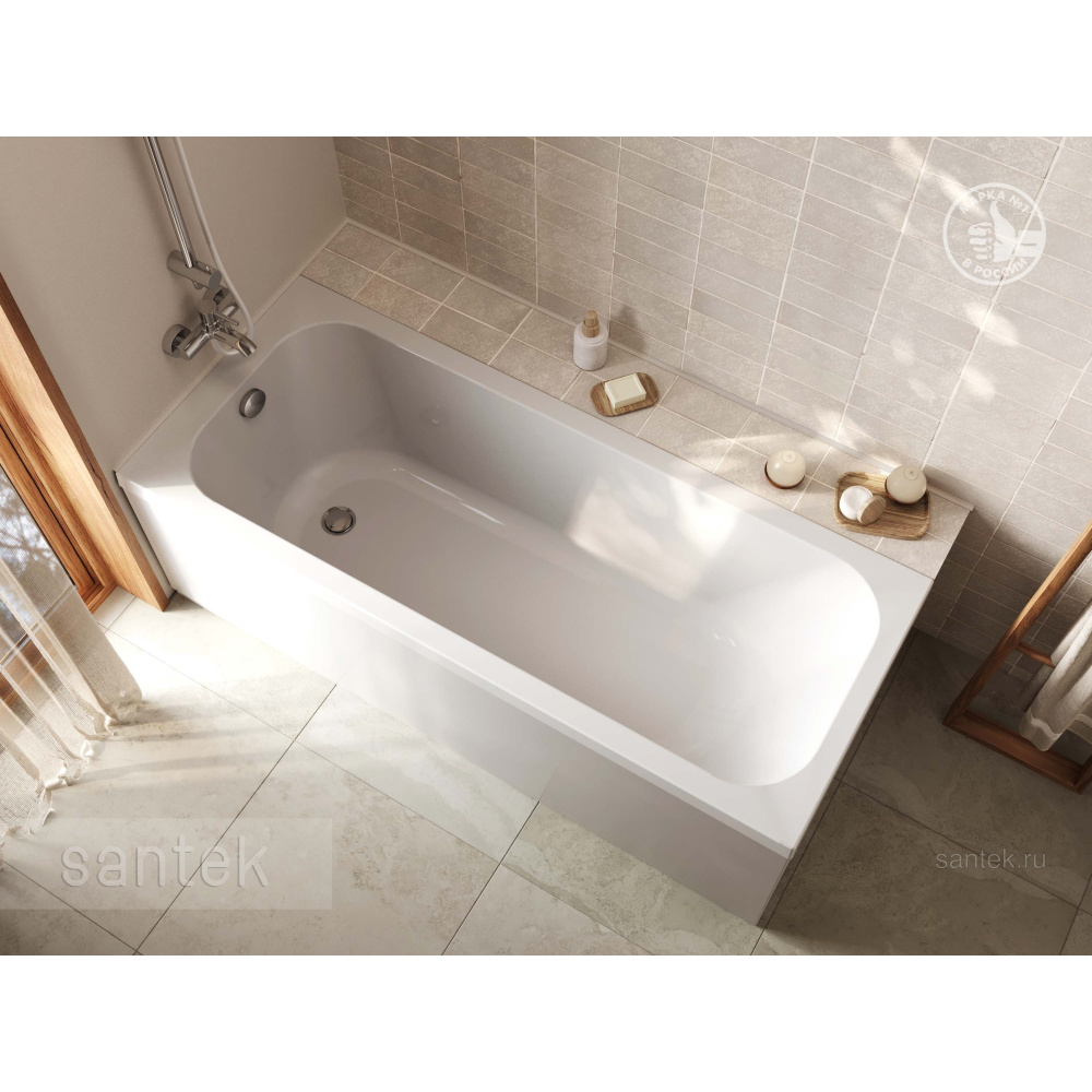 Акриловая ванна 170x80 Santek (1.WH50.1.763), прямоугольная