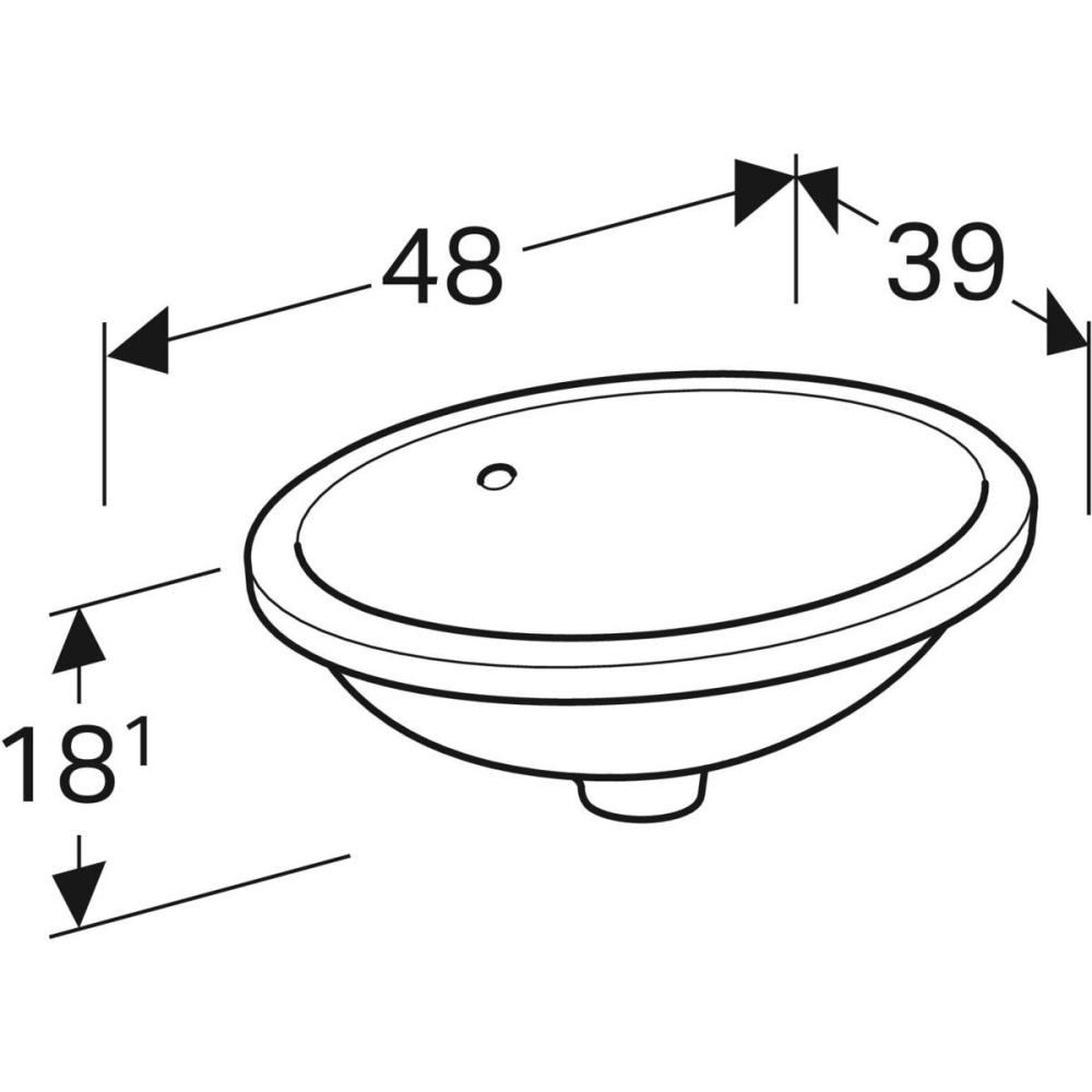 Geberit Variform 500.748.01.2 Раковина, встраиваемая снизу