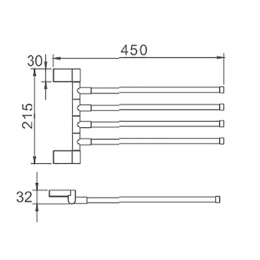 Полотенцедержатель 4-е рога Haiba HB8814