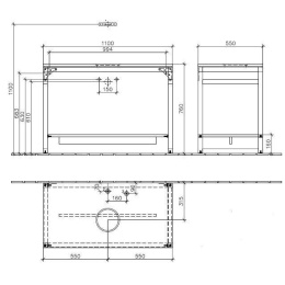 Мебельный элемент A78311NH VILLEROY&BOCH MY NATURE, 1100 x 760 x 550 мм