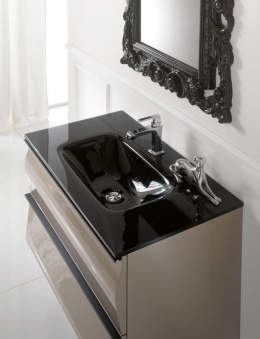 Тумба под раковину Cezares Gliss GLISS85C.03 подвесная, цвет Champagne Laccato Metal