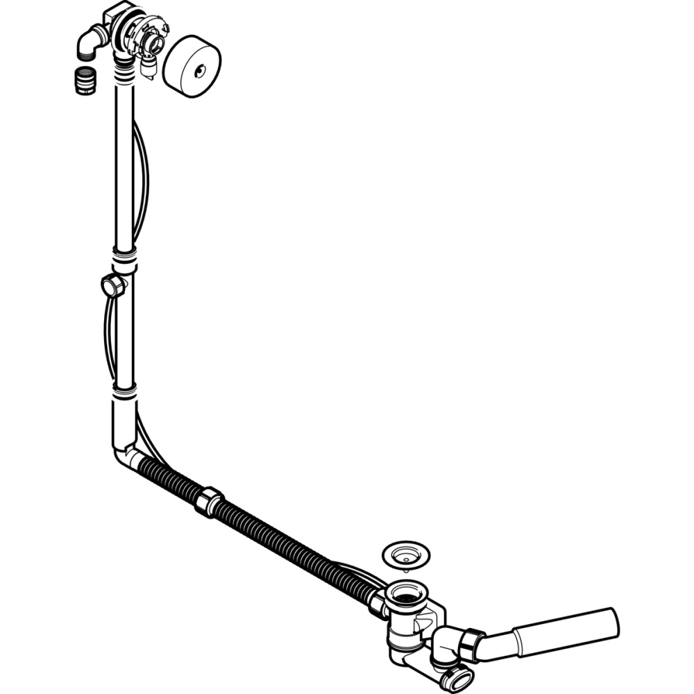 Фото Слив для ванны Geberit с поворотным механизмом и подводом, 150.701.00.1