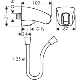 Держатель для душа Hansgrohe Porter (27507000) хром
