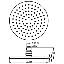 Верхний душ ?200 мм Ideal Standard IDEALRAIN SOFT B9442AA для душа