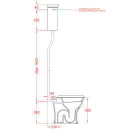 Фото Бачок для высокой трубы ArtCeram Civitas (CIC006 03 00) черный