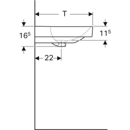 Раковина подвесная Geberit Smyle Square 500.251.01.1