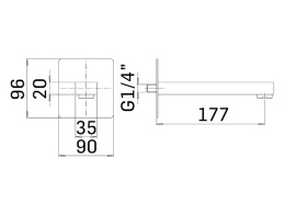 Излив настеннный Mamoli Euclide 22170000D12K Matt black