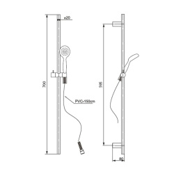 Фото Душевой гарнитур Paini Bergamo R BRCR121L7R хром