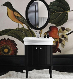 Фото Зеркало Simas Lante LAS1 nero овальное, цвет черный глянцевый