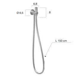 Antonio Lupi Vibro VIBRO AISI316/L Satin Ручной душ, с держателем и шлангом, цвет: шлифованная сталь