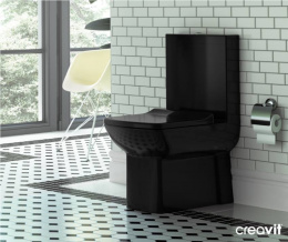 Чаша для напольного унитаза Creavit Lara (LR360-00SI00E-0000) к стене с биде, черный