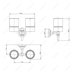 MELANA 820 Стакан подвесной двойной хром+золото MLN-820011