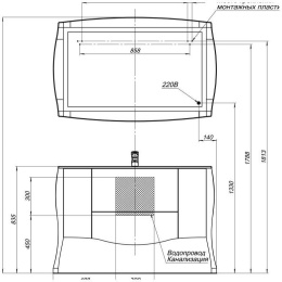 Зеркало Aquanet Виктория 120 черный/золото