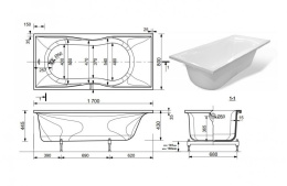 Фото Эстет Ванна "Beta silk" 1700х800