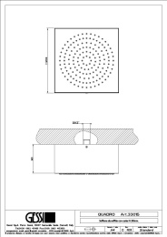 Фото Верхний душ Gessi Segni Quadro (33015#238) сталь полированная
