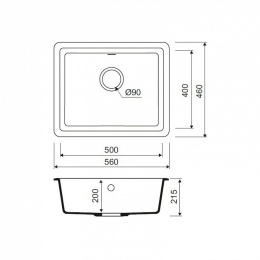 Мойка кухонная из искусственного гранита IDDIS Tanto TU3W561i87