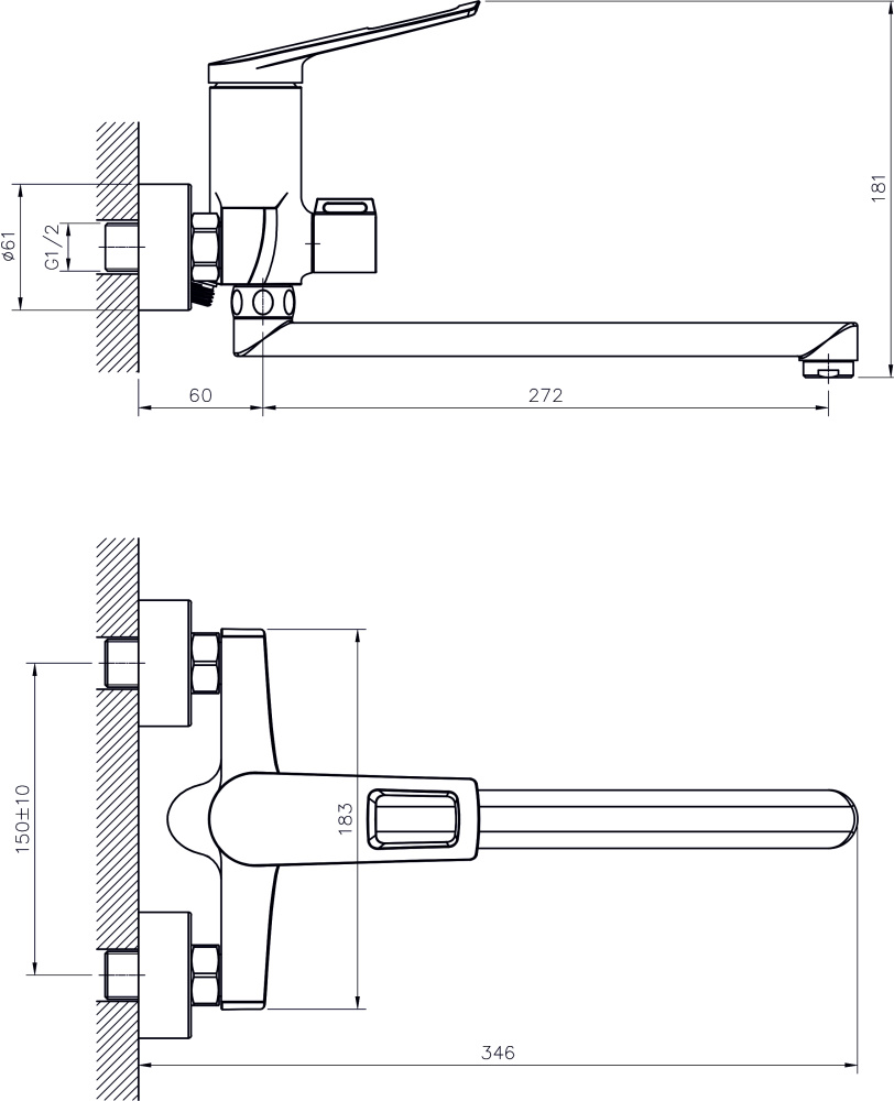 Смеситель для ванны с душем  RUSH Socotra ST1235-51
