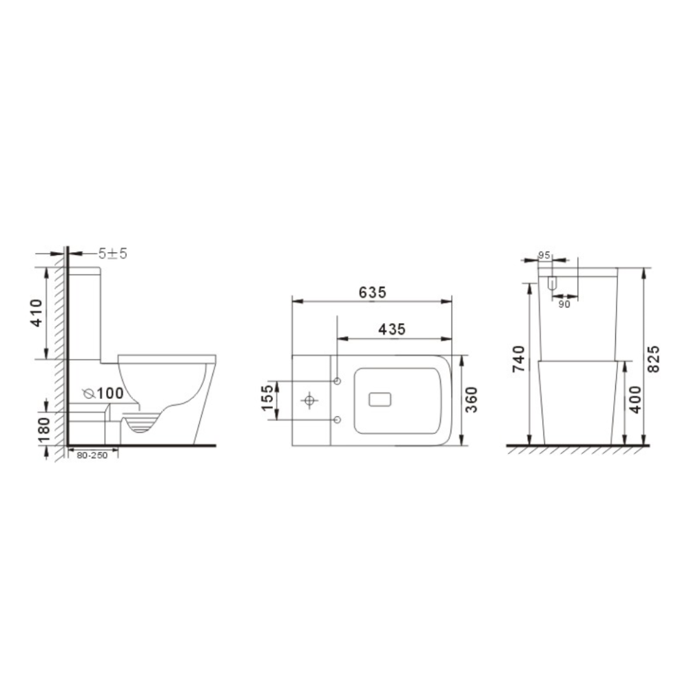 Напольный унитаз с бачком Gid Tr2170BM