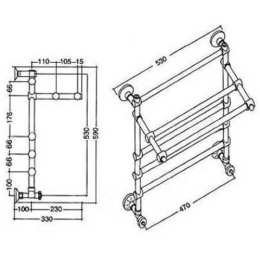Полотенцесушитель водяной Margaroli Sole 453 с полкой 4534704SAP, сатин