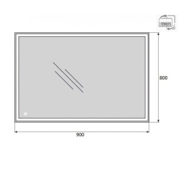 Зеркало BelBagno SPC-GRT-900-800-LED-TCH 90 x 80 см со встроенным светильником