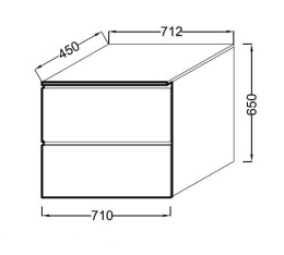 Модуль подвесной Jacob Delafon Soprano 70 см, EB1339-N18, цвет - белый глянец