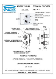 Смеситель Remer для ванны встраиваемый RR S93 7 3