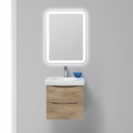 Тумба под раковину BelBagno Fly FLY-600-2C-SO-RW-P, 57,5 х 44 х 45 см, Rovere Moro/темно-коричневый