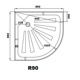 Поддон Cerutti SPA R90 полукруглый (90х90х12)