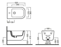 Фото Биде подвесное Hatria Bianca (Y1X501) белый