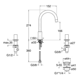 Cristina Quadri QD20451 Смеситель для раковины