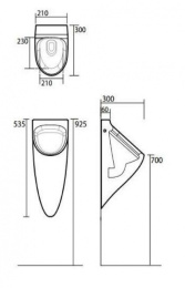 Писсуар Kerasan Aquatech 3735 bi подвесной