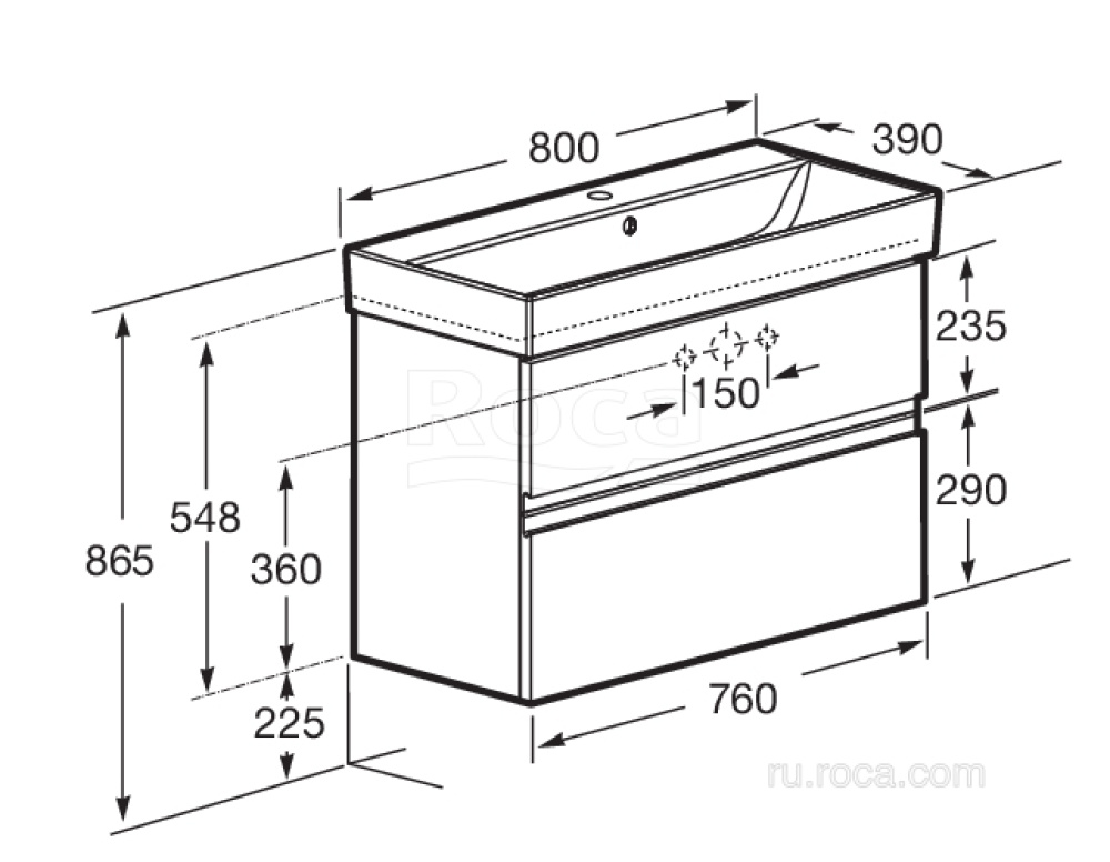 Фото Тумба под раковину Roca Oleta (A857640515) капучино