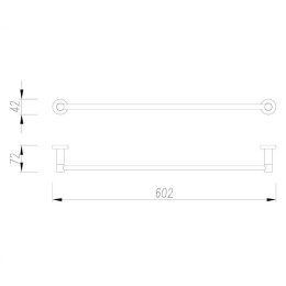 Omnires Modern Project MP60216GLB Вешалка для полотенца 60,2 см (брашированное золото)