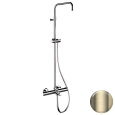 Душевая система термостатическая с изливом Remer Elegance EQ34ASSDCH, шампань брашированная PVD