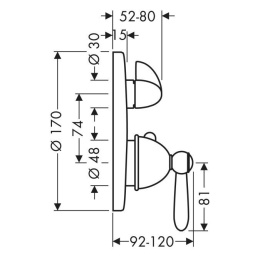 Смеситель Hansgrohe Axor Carlton 17720090 Термостат