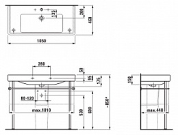 Раковина Laufen Pro S 8.1396.6.000.104.1, 105*46,5см