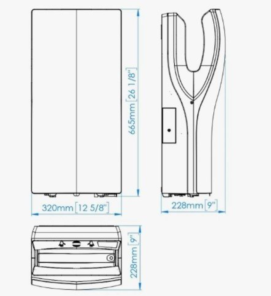 Фото Сушилки для рук Mediclinics Dualflow Plus (M24A) белый, автоматическая, высокоскоростная