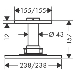 Axor ShowerSolution 35312000 Верхний душ, 250x250мм, 2jet, с  держателем 100мм, потолочный монтаж, ц
