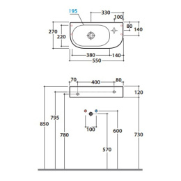 Раковина подвесная Globo Forty3 (SCT55.BI*0) белый