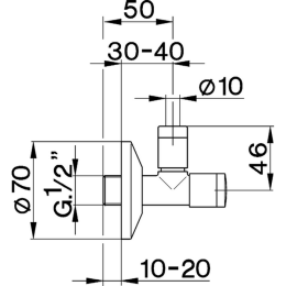 Угловой вентиль 1/2" Cisal ZA00290021, хром