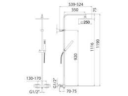 Душевая стойка с термост.смесителем верхним и ручным душем Mamoli Shower Systems 383708420021 Chrom