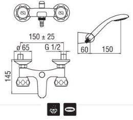 Фото Nobili Nuova Flora NZ06002/zCR Смеситель для ванны (хром)