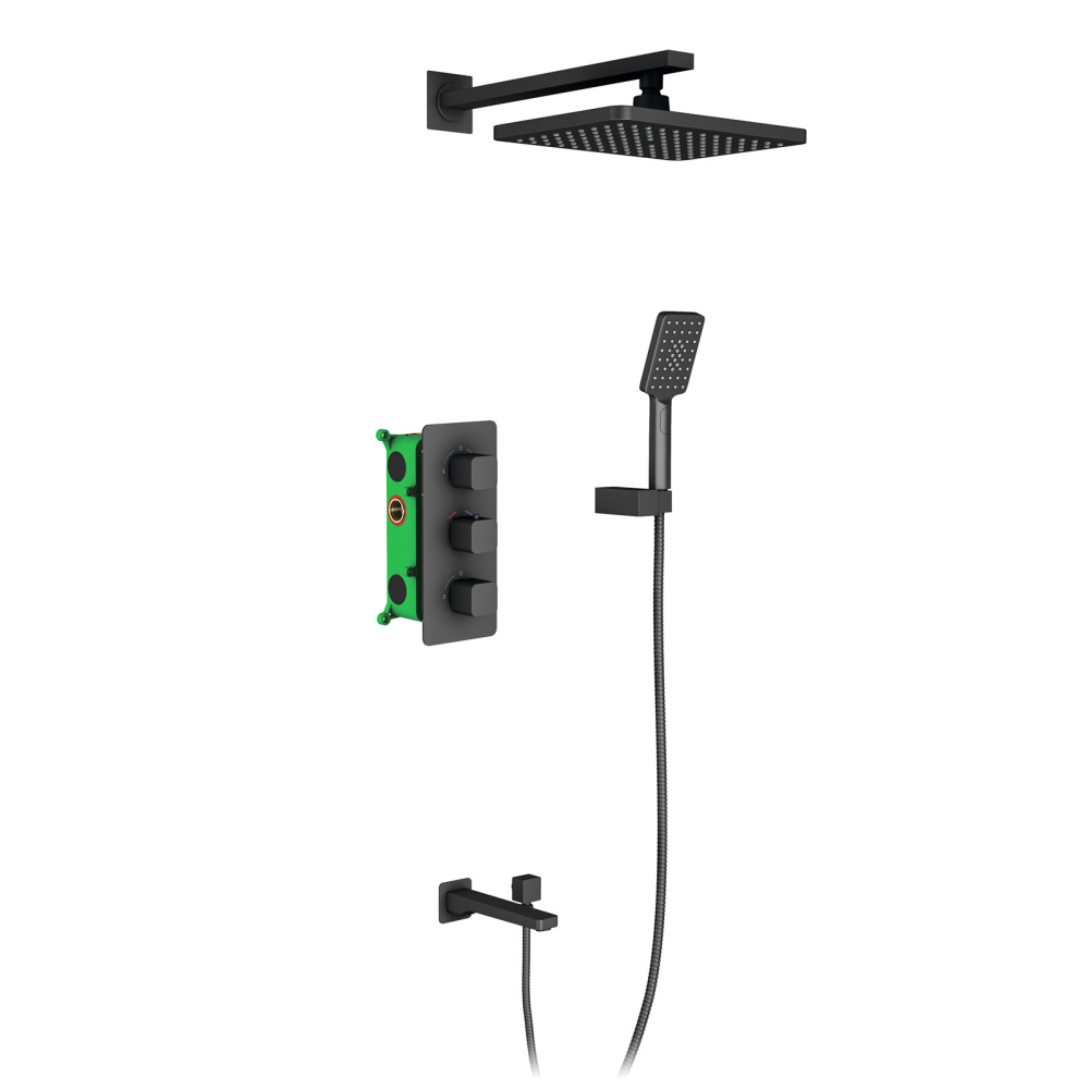 Фото Душевая система встроенная с термостатом Timo Petruma SX-5049/03SM черный